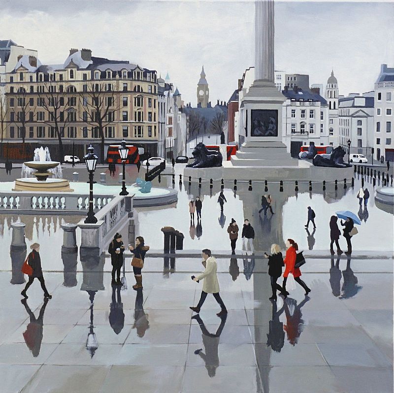 After the Rain, Trafalgar Square by Jo Quigley
