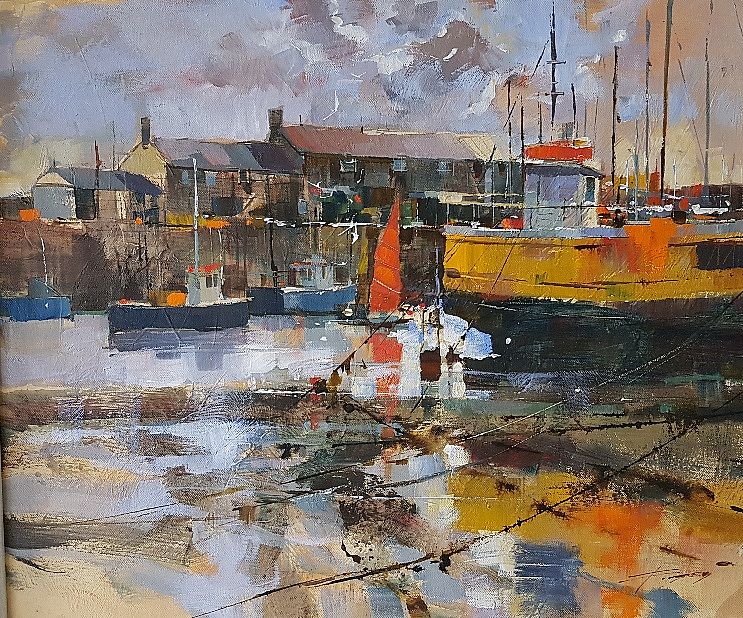 Red Sail Yellow Boat by Chris Forsey