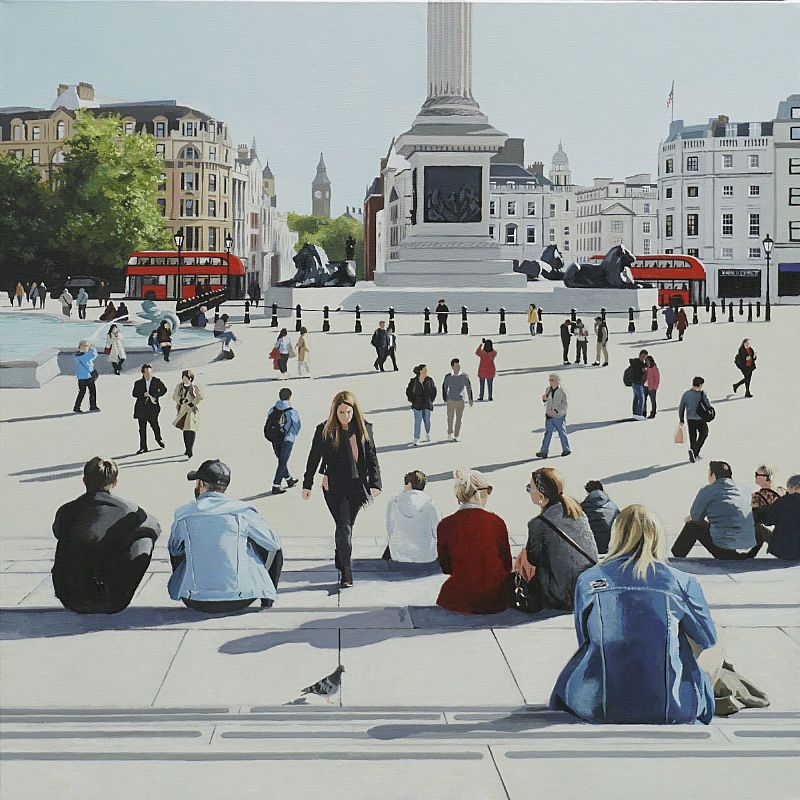 October Afternoon Trafalgar Square by Jo Quigley