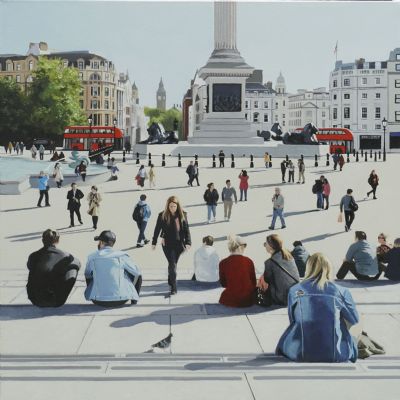 October Afternoon Trafalgar Square by Jo Quigley