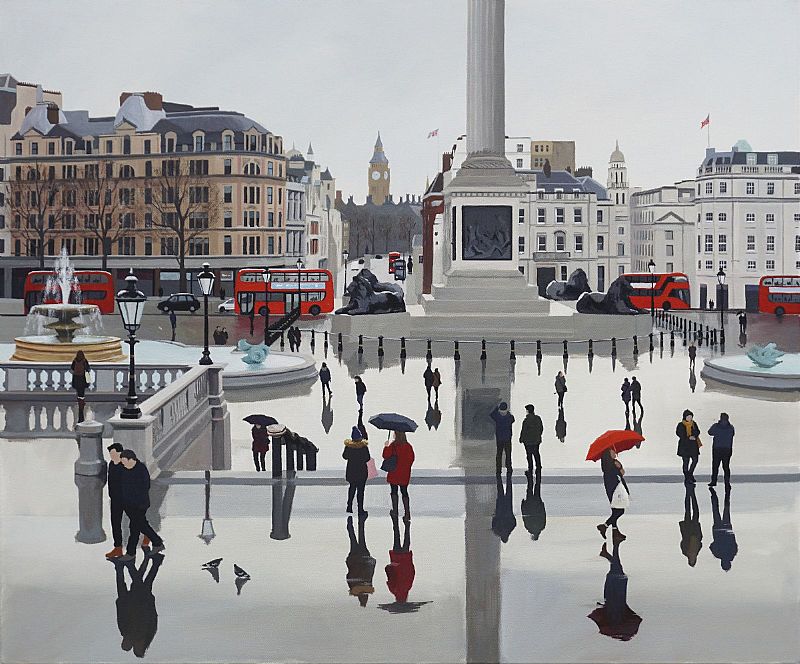 Reflections, Trafalgar Square by Jo Quigley