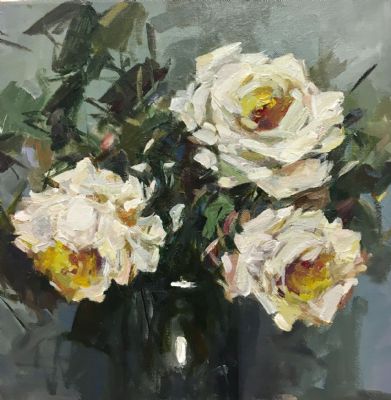 Spring White Roses by 
