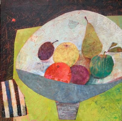 The Green Table and Fruit by Sally Anne Fitter
